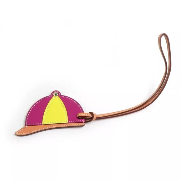 Auth HERMES Charm Purple/Yellow/Light Brown Leather - Picture 7 of 16